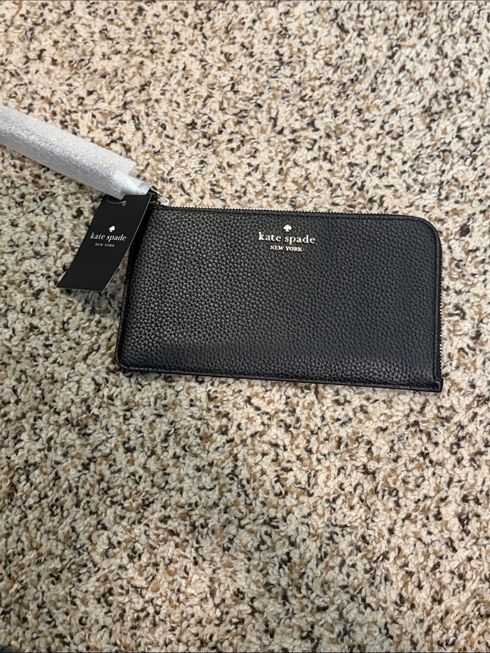 kate spade Black Leather Zip Clutch Wristlet